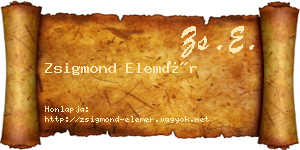 Zsigmond Elemér névjegykártya