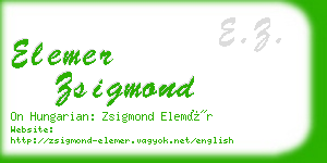 elemer zsigmond business card